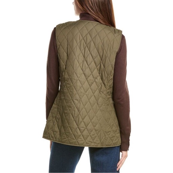 NWT Barbour x Ganni Collab Betty Reversible Vest Green size US10 UK14 - Picture 2 of 12